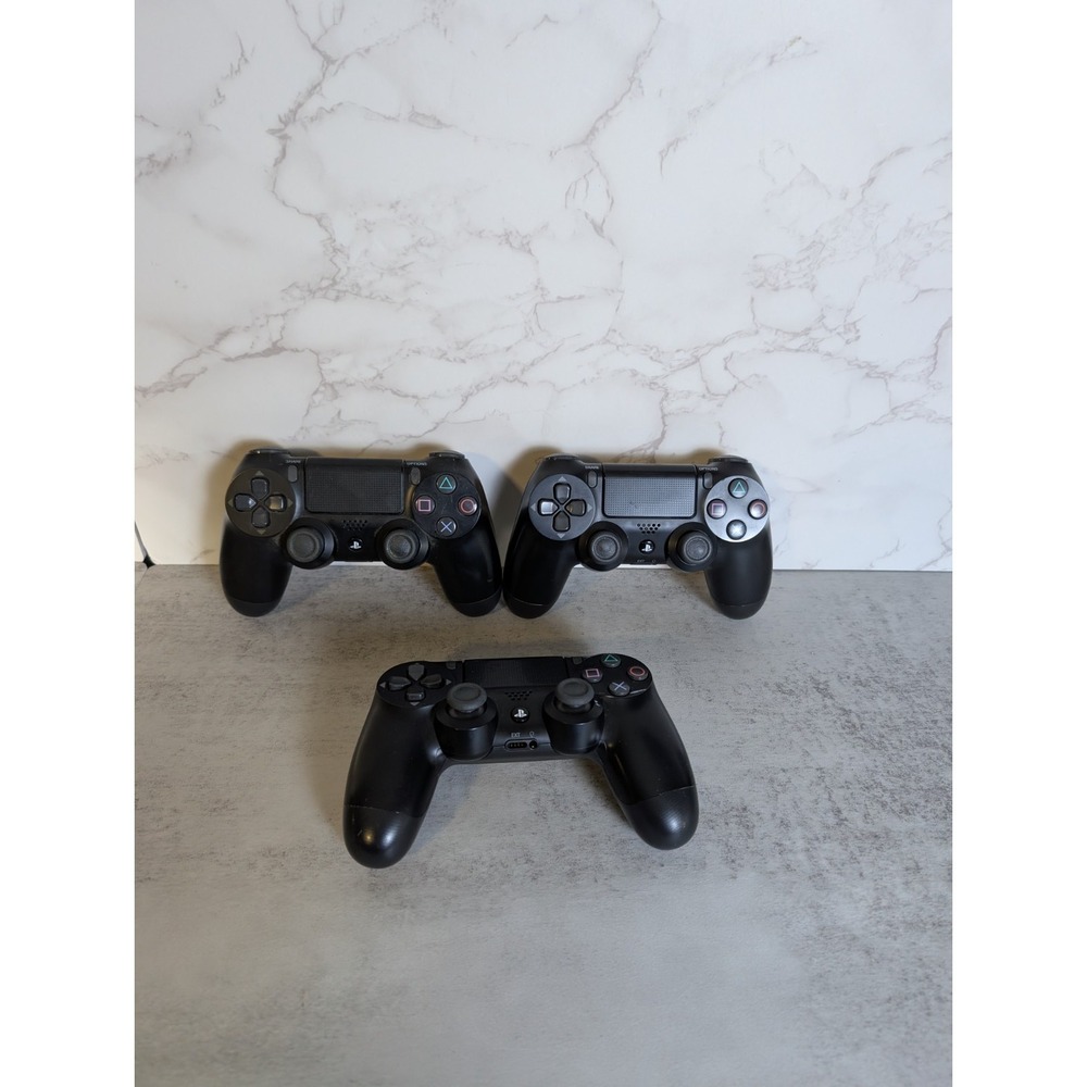 Lot of 3 Sony PS4 DualShock 4 Wireless Controllers Black Tested